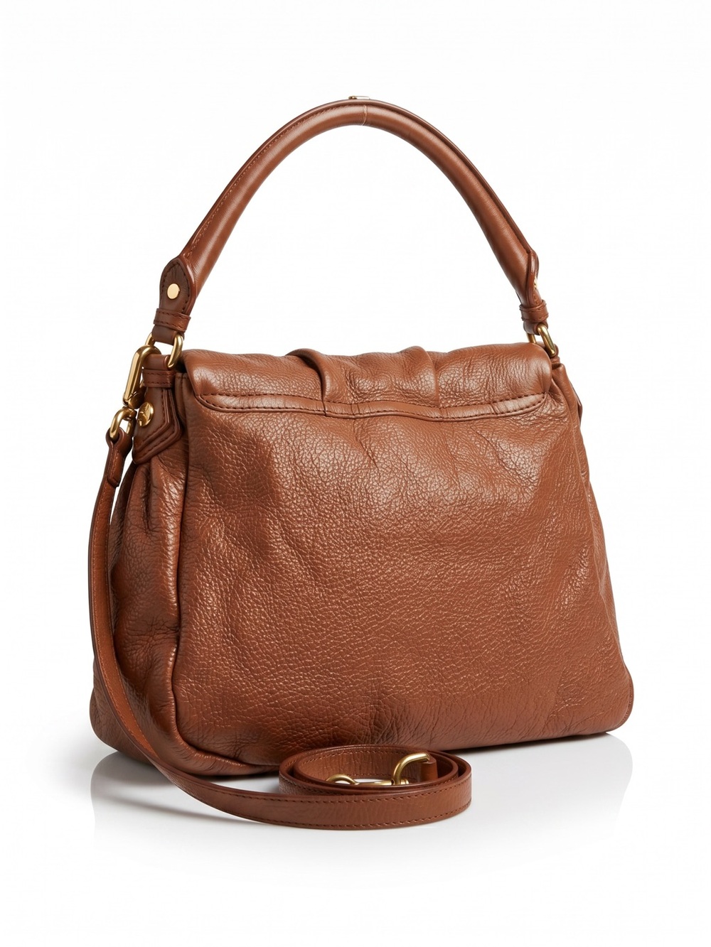 Marc by Marc Jacobs Tan Pebbled Leather Shoulder Bag with Gold Plaque - Picture 3 of 13